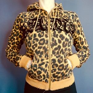 L.A.M.B. Gwen Stefani Leopard Hoodie Small New RARE